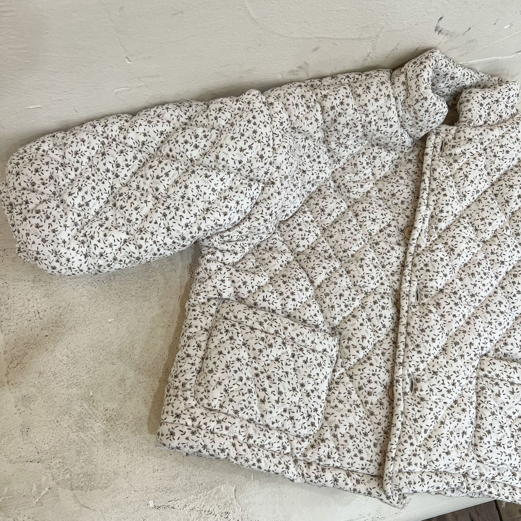 Tjockfodrad blommig barnjacka