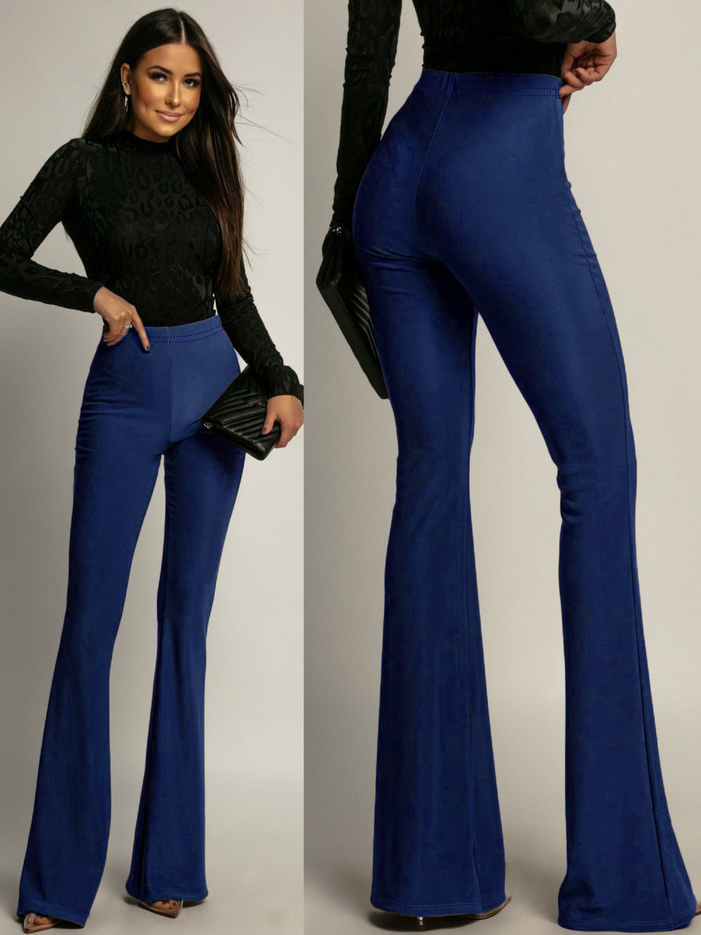 High Waist Solid Color Women's Pants Fashionable Casual Wide Leg Loose Women's Trousers