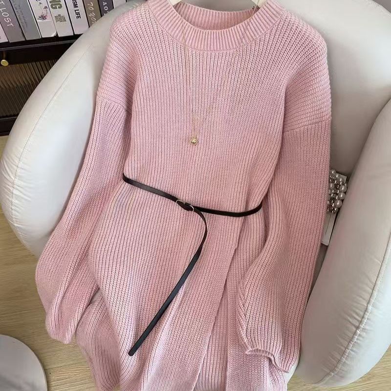 Vinteroutfit – Fransk Retroklänning med Bälte och Prinsessärmar för Dam