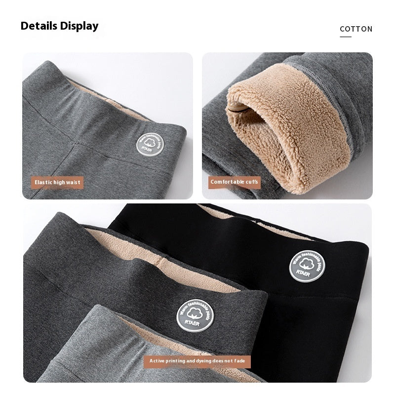 Supertjocka Bomullsleggings för Dam – Höga, Elastiska och Värmande Byxor i Flera Färger och Storlekar