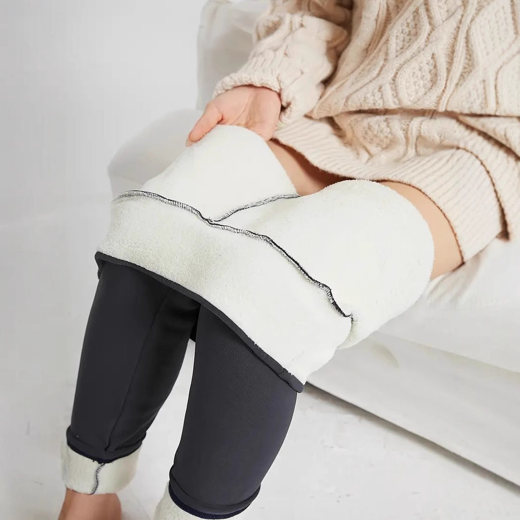 Enfärgade tjocka och värmande vardagsleggings