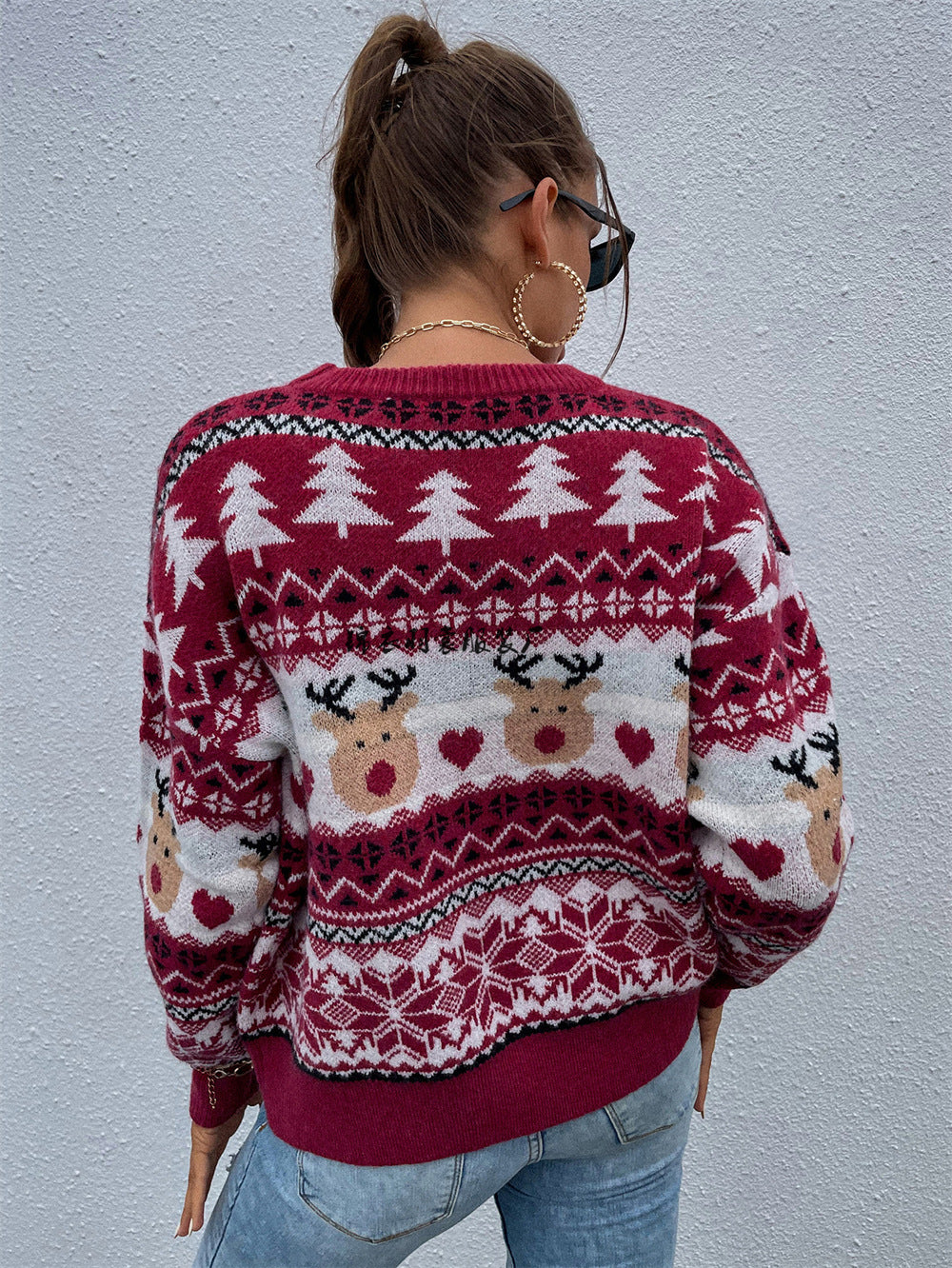 Röd Jultröja – Varm & Festlig Stickad Holiday Sweater