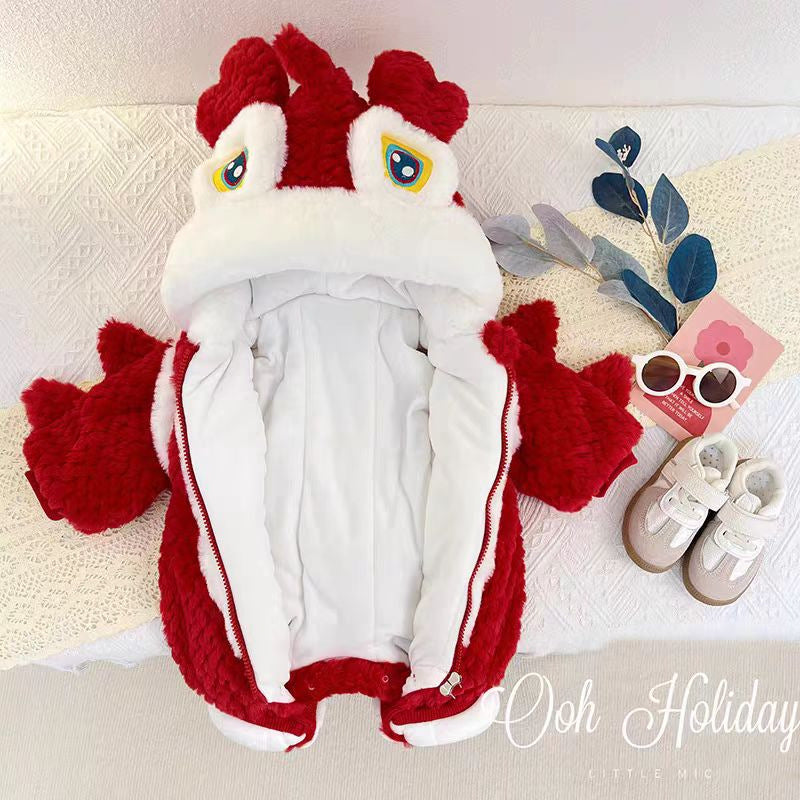 En supermjuk, luddig all-in-one-overall för bebisar och småbarn