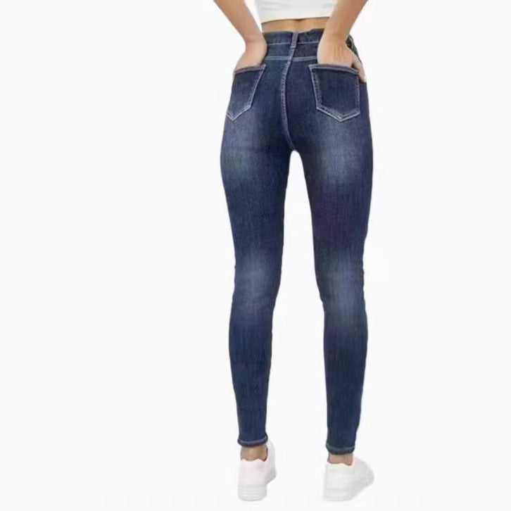 Fleecefodrade smala jeans – värme och stil i ett