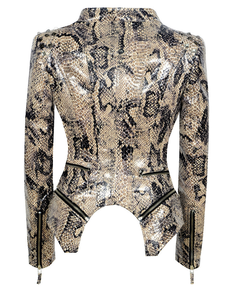 Bikerjacka för Dam – Punkig Motorcykeljacka med Nitar & Trendiga Detaljer