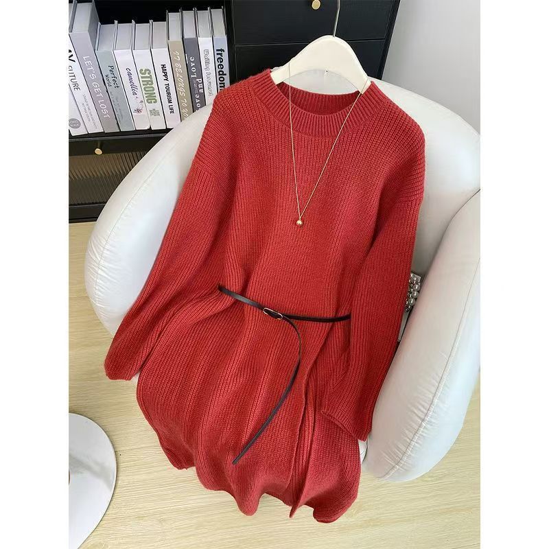 Vinteroutfit – Fransk Retroklänning med Bälte och Prinsessärmar för Dam